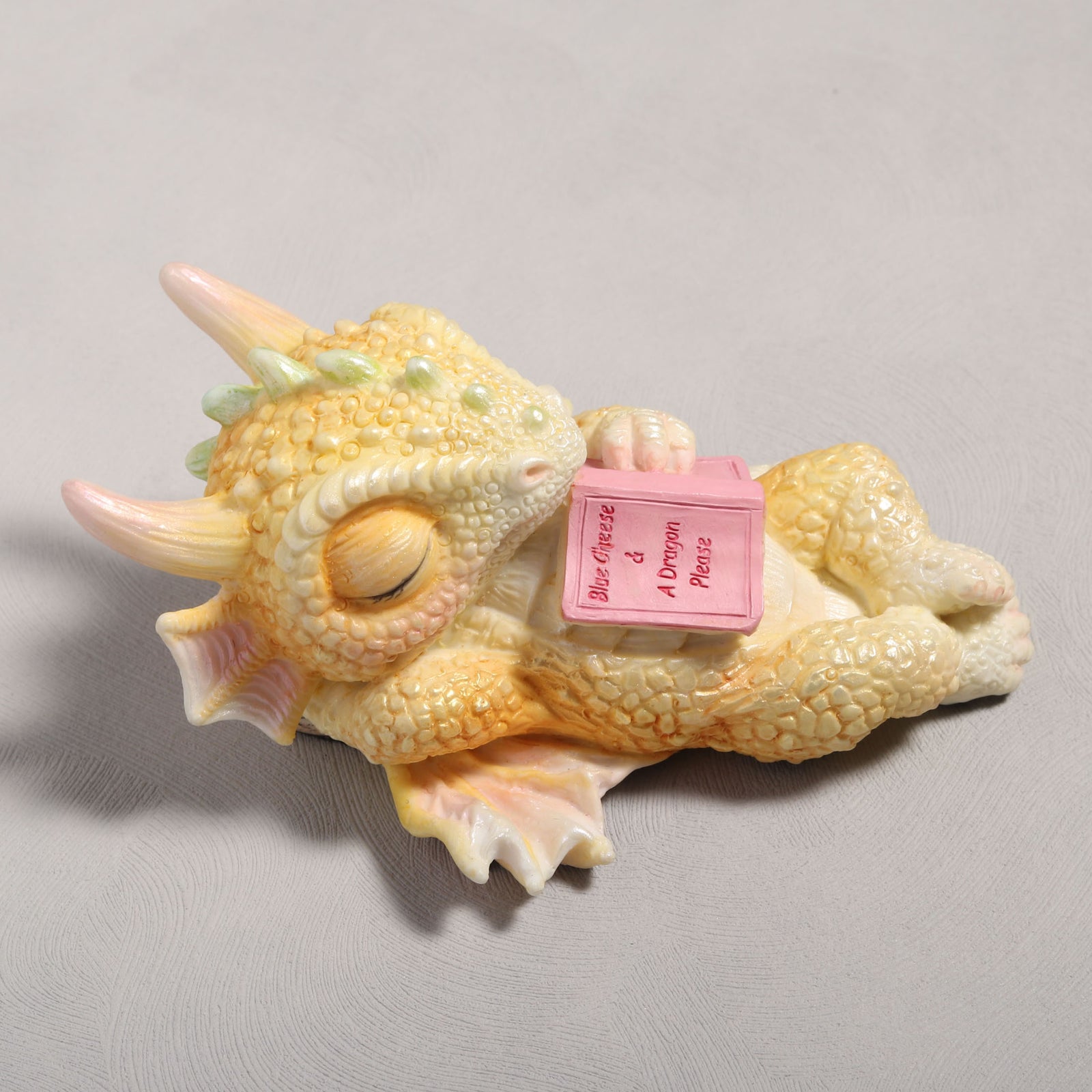 Dreaming Reader Baby Dragon Sleeping Book Statue