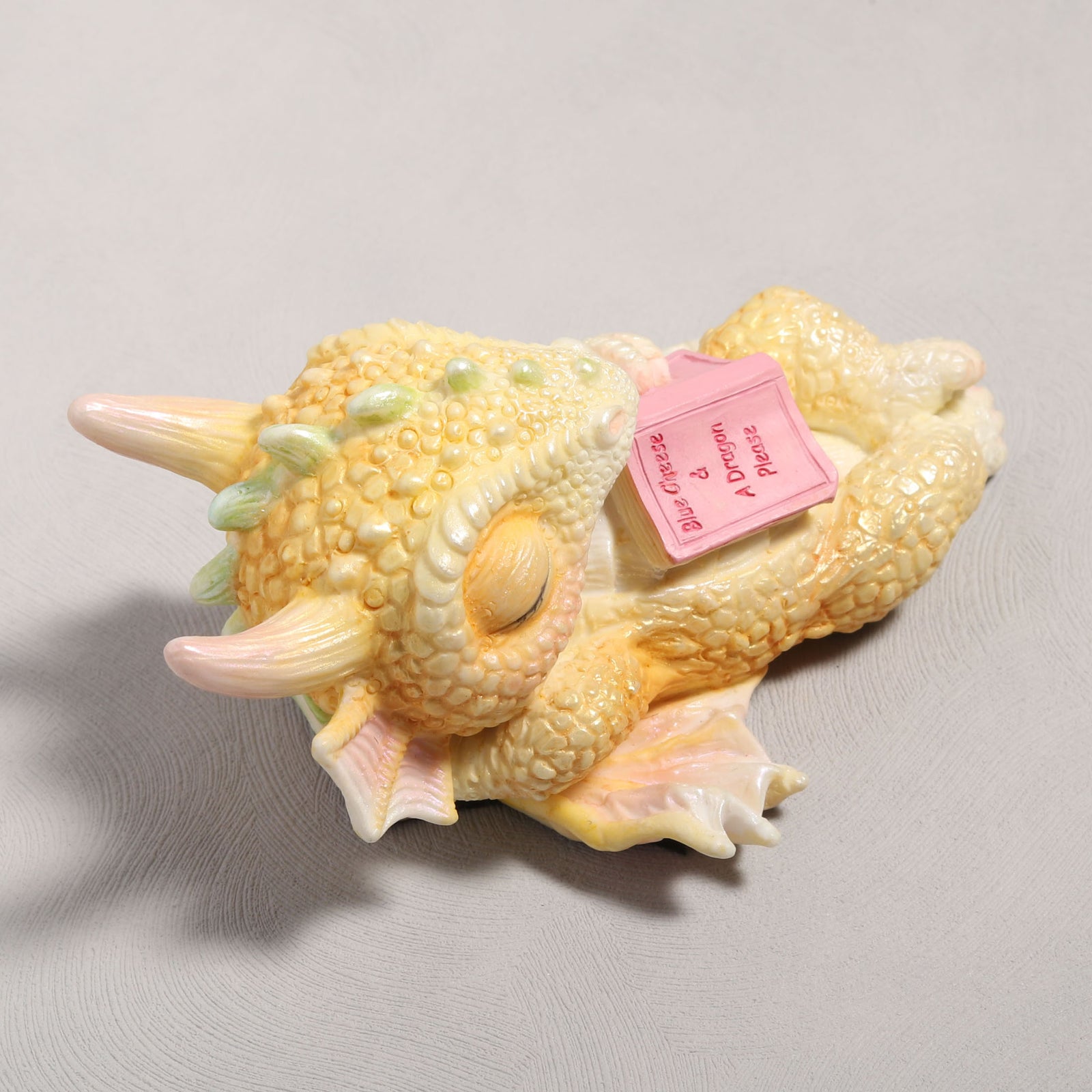 Dreaming Reader Baby Dragon Sleeping Book Statue