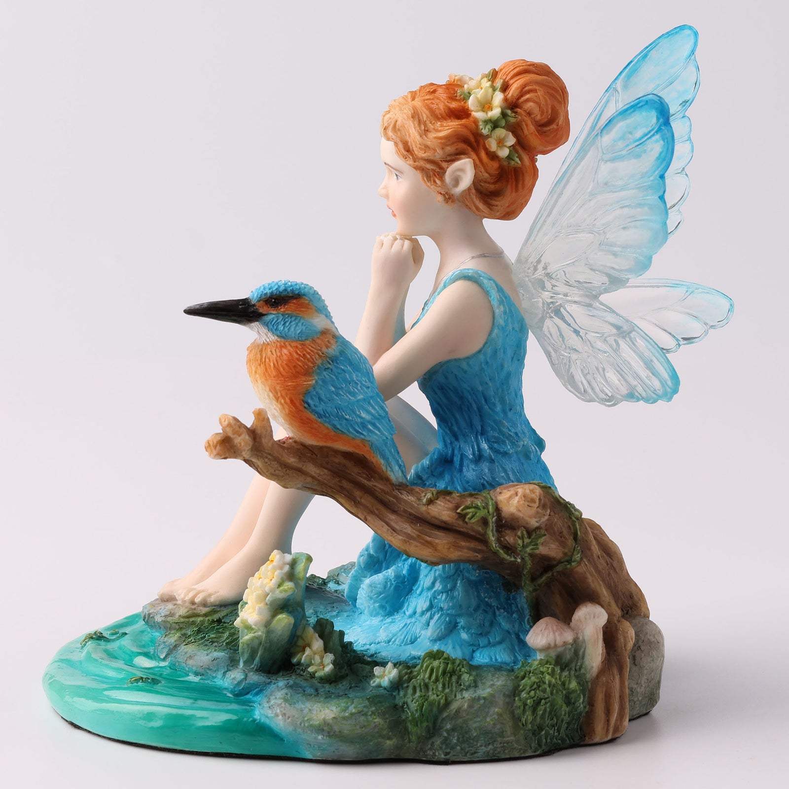 Kingfisher and the Turquoise Fairy Statue