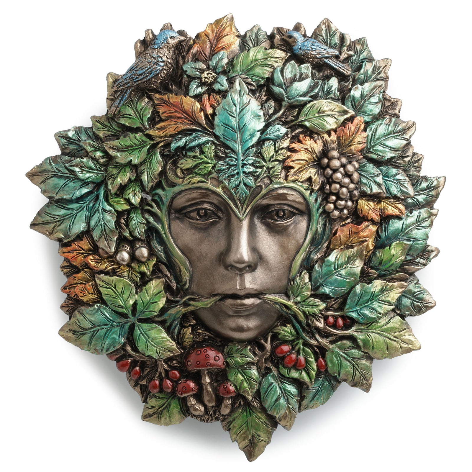 Green Man Lady of Abundance Wall Plaque – Nature Goddess Decor, Fertility & Prosperity, Celtic Art