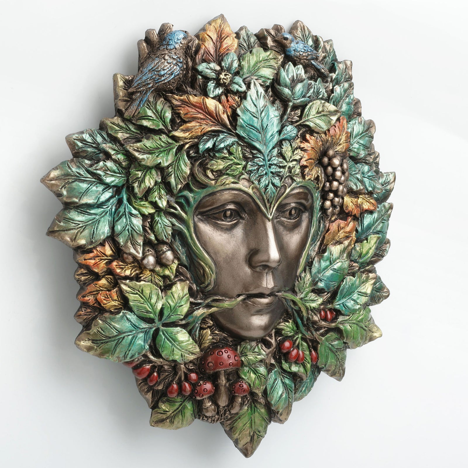Green Man Lady of Abundance Wall Plaque – Nature Goddess Decor, Fertility & Prosperity, Celtic Art