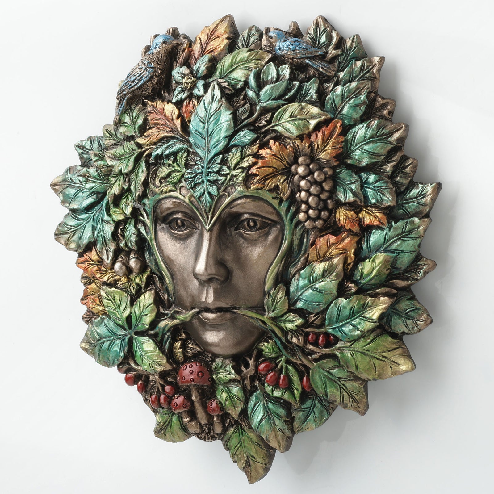Green Man Lady of Abundance Wall Plaque – Nature Goddess Decor, Fertility & Prosperity, Celtic Art