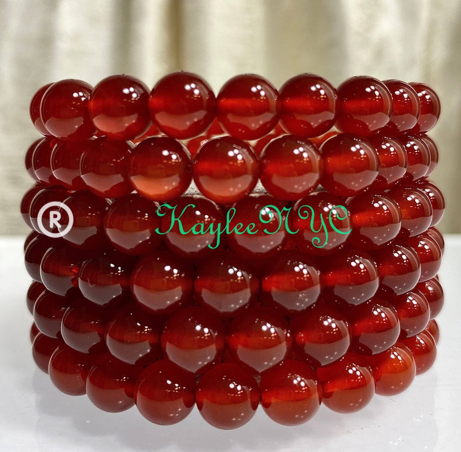 Carnelian 8mm 7.5” Crystal Healing Stretch Bracelet
