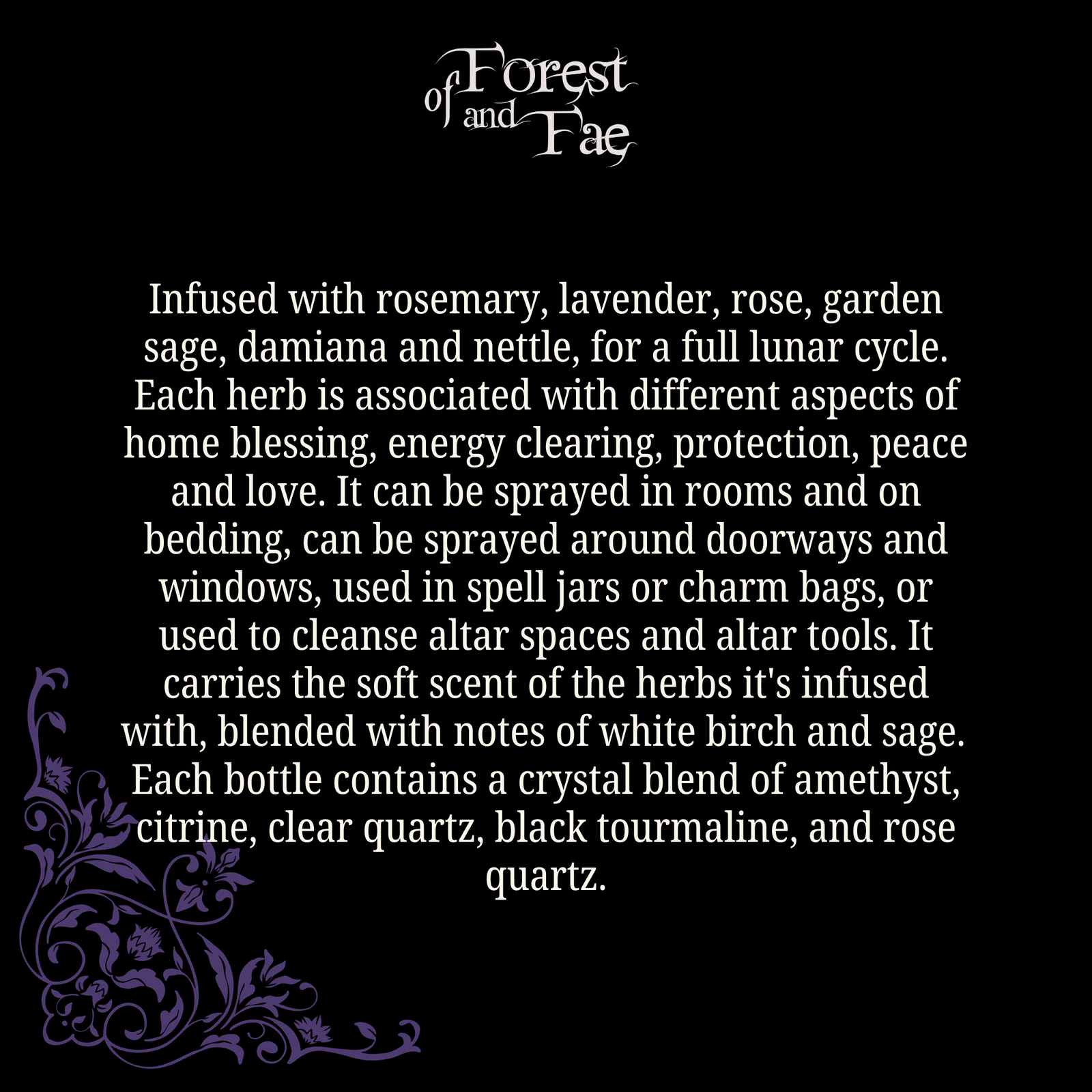 Home Blessing Cleansing Spray • Crystal Infused • Witchcraft