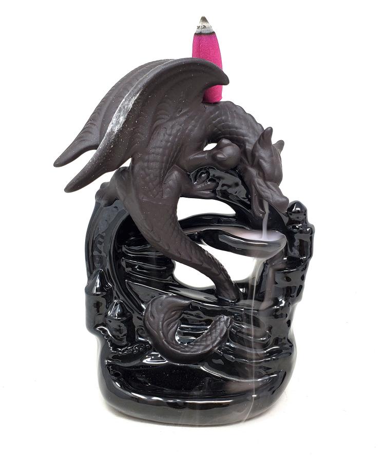 Flying Dragon Backflow Cone Incense Burner 6.5"