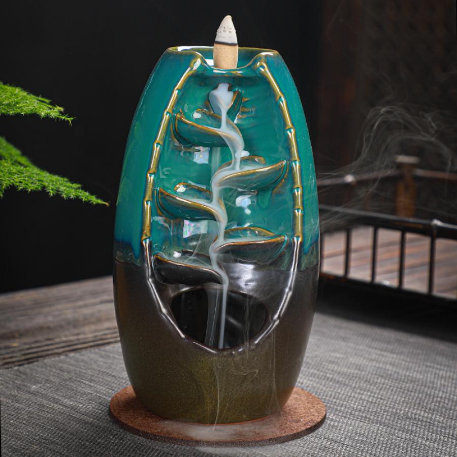Zen River Waterfall Ceramic Backflow Cone Burner - 7.5"