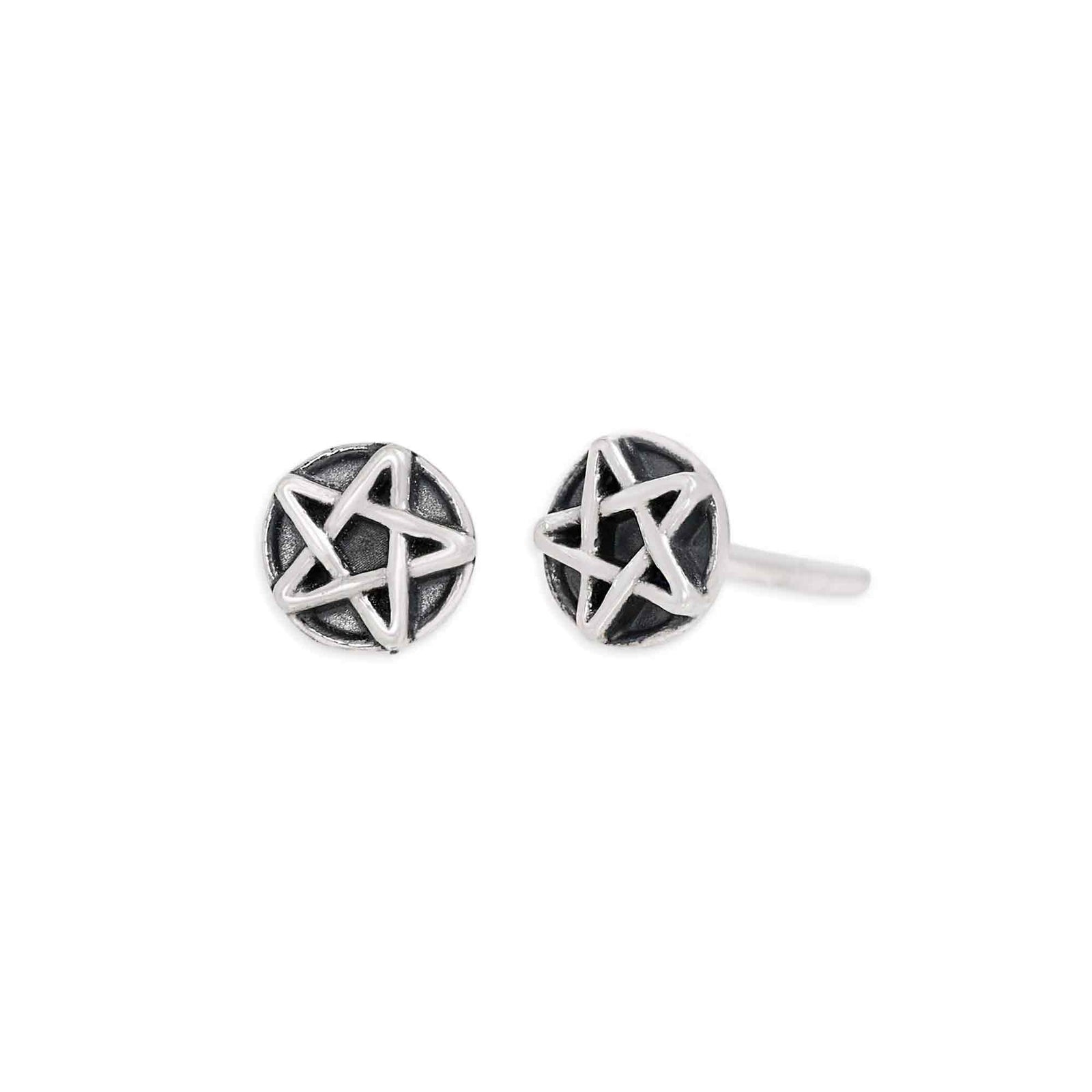 Sterling Silver Pentacle Post Earrings 5x5mm