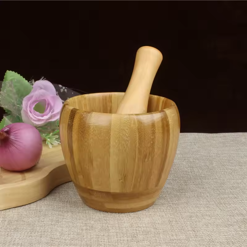 Bamboo Mortar & Pestle - 4"