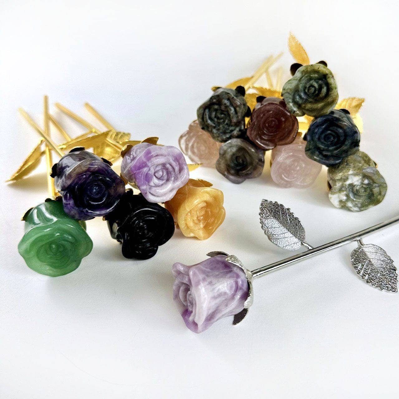 Beautiful Carved Crystal Rose Polished Gemstone