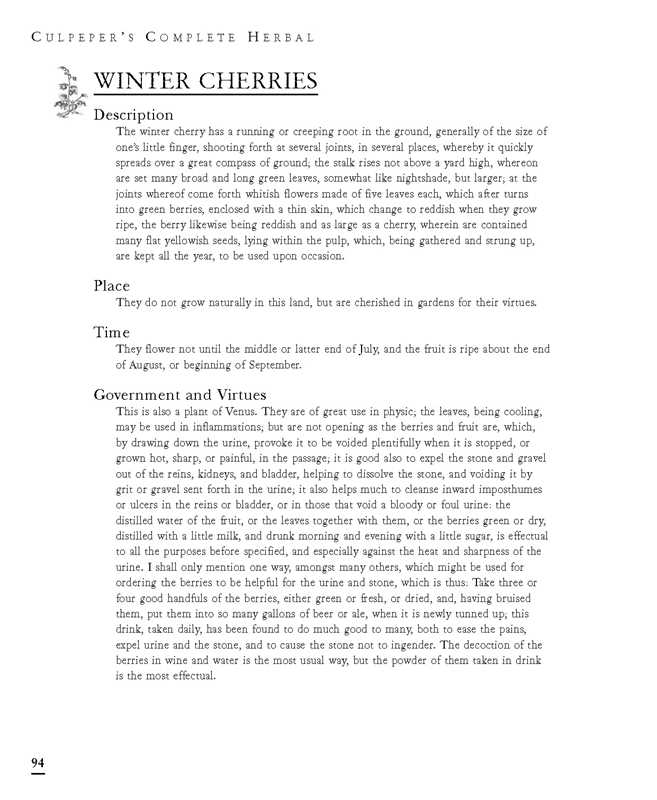 Culpeper's Complete Herbal by Nicholas Culpeper