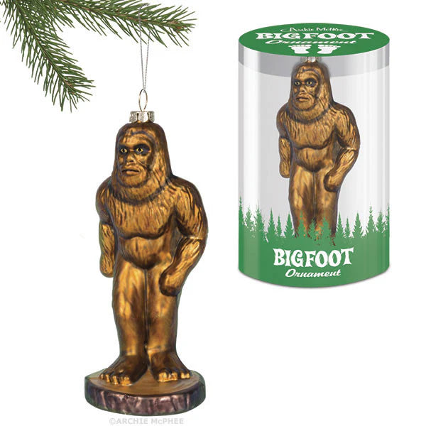 Bigfoot Hand-Blown Glass Ornament | 6.25" Cryptid Holiday Fun
