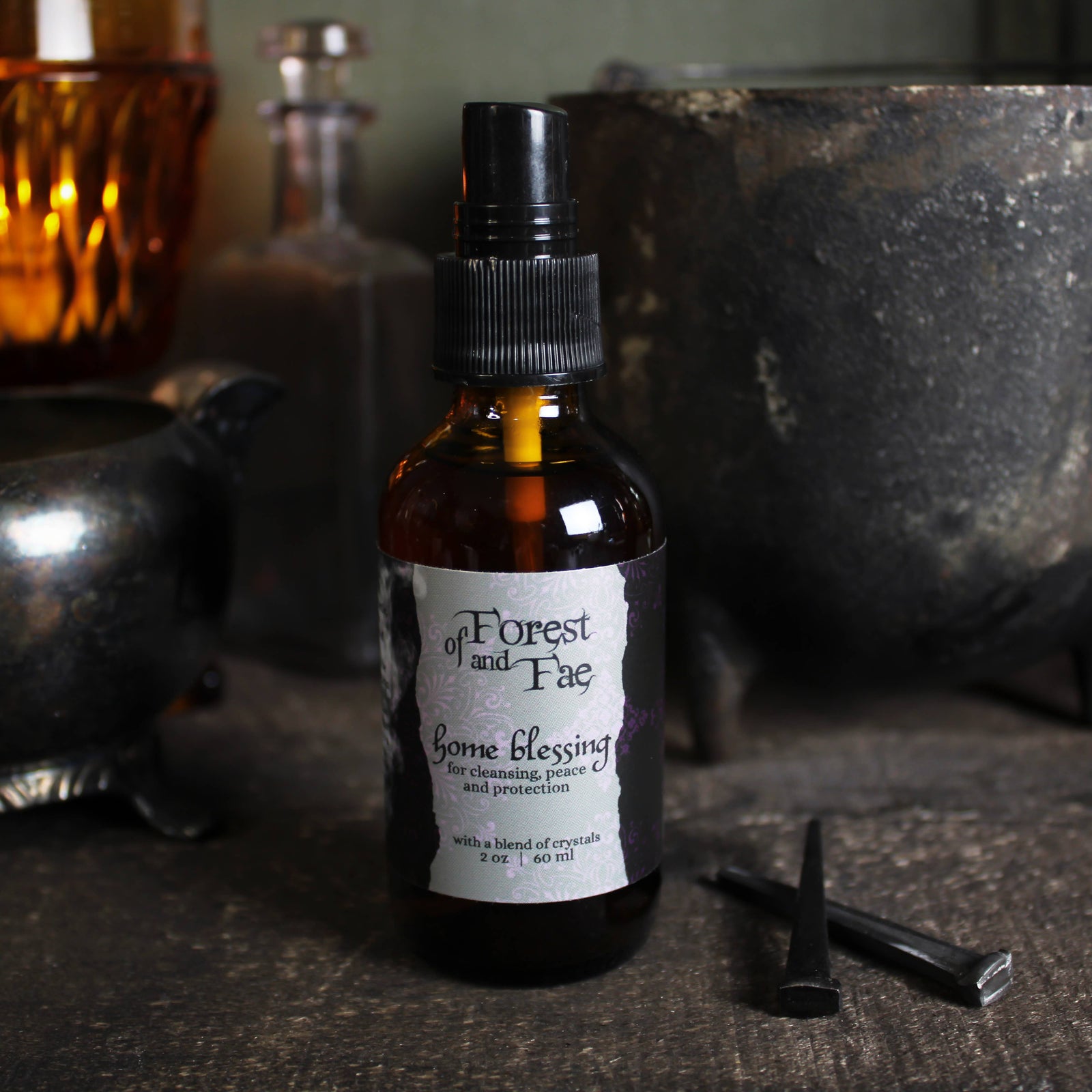 Home Blessing Cleansing Spray • Crystal Infused • Witchcraft