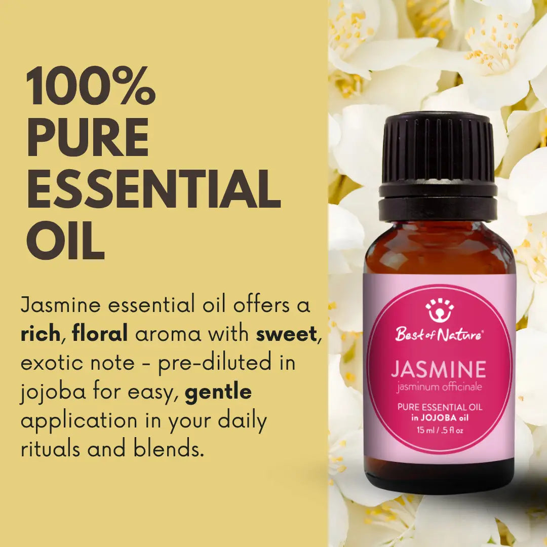 Jasmine Absolute Essential Oil Blended with Jojoba Oil