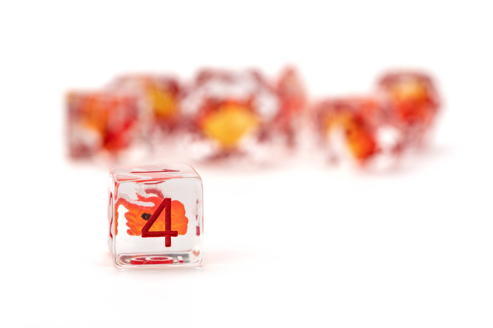 Dragon Storm Inclusion Resin Dice Set: Red Dragon