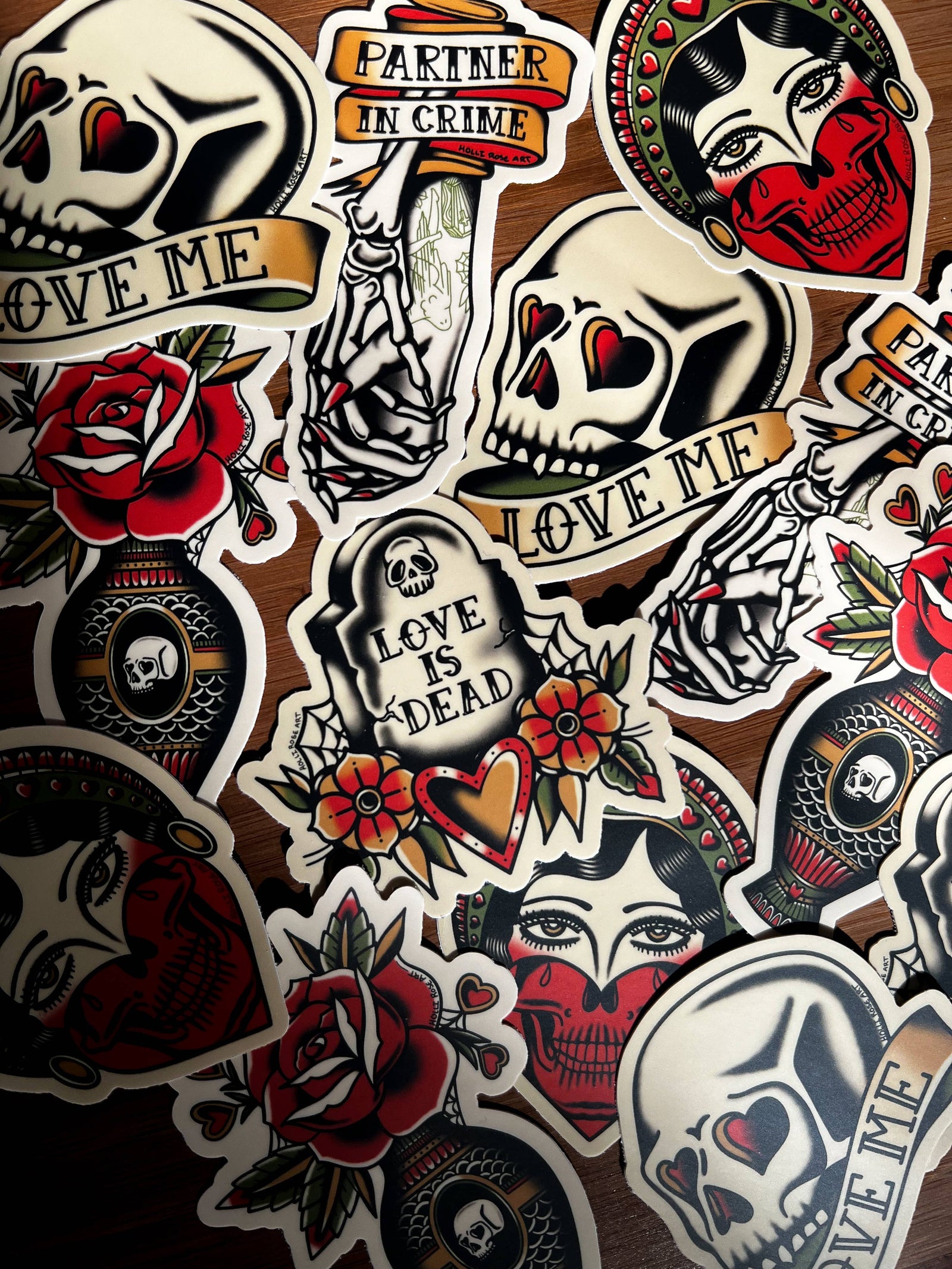 Partner In Crime American Traditional Tattoo Sticker