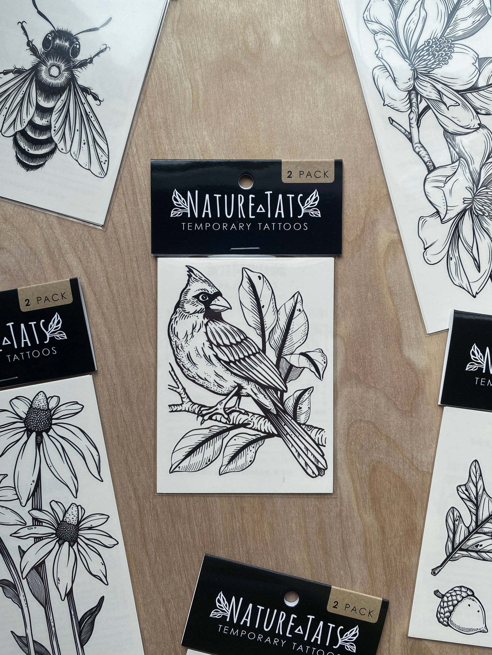 Cardinal Bird Temporary Tattoo