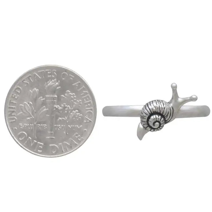 Sterling Silver Tiny Snail Ring
