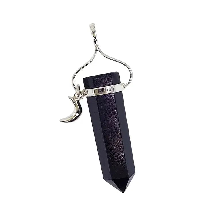 Black Tourmaline Moon point Pendant