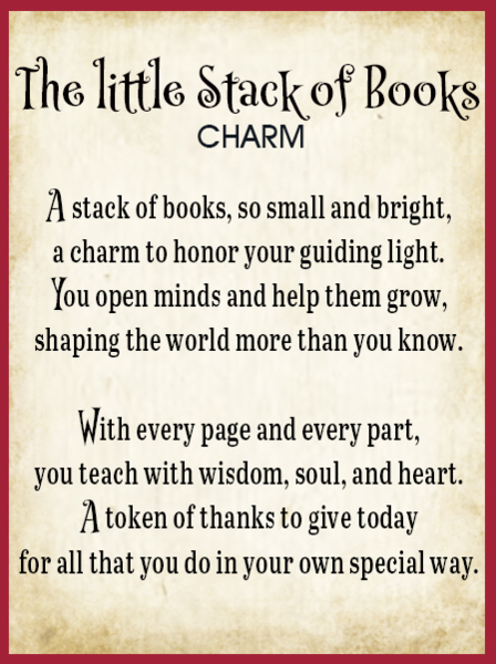 The Little Stack of Books Charm Pocket Token