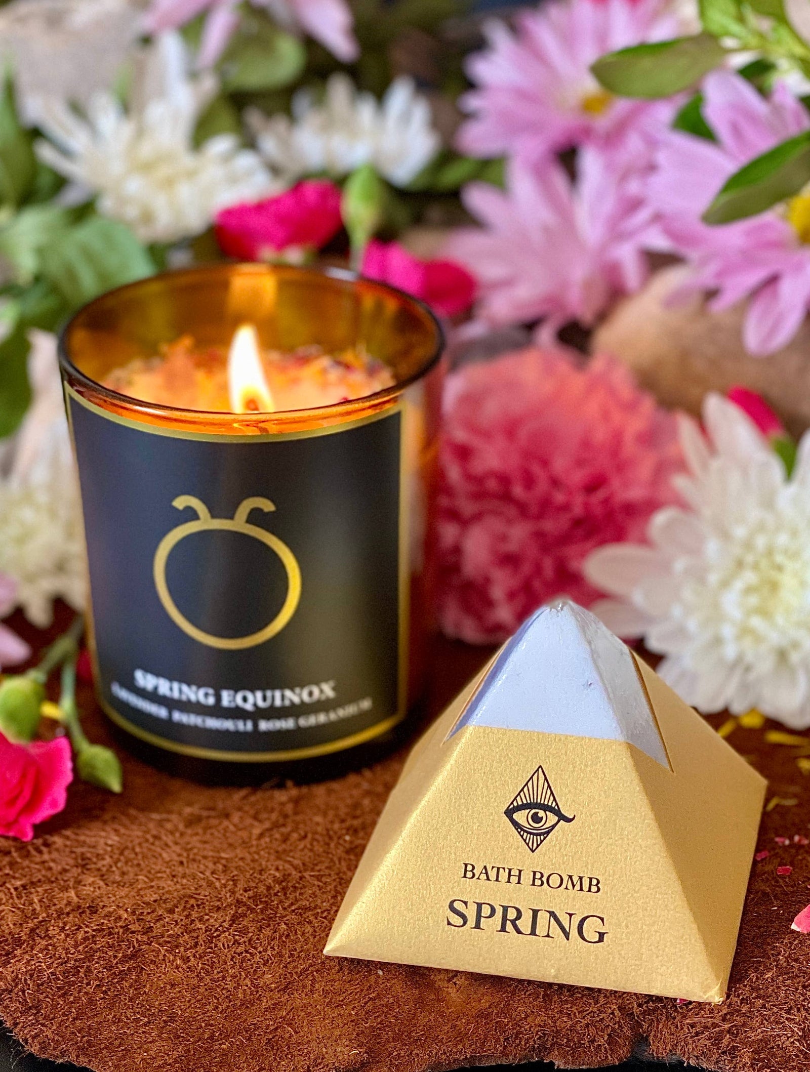 Spring Bath Bomb with Charged Crystal