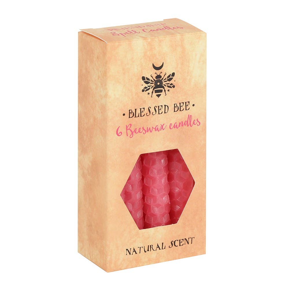 Set of 6 Pink Beeswax Magic Spell Candles