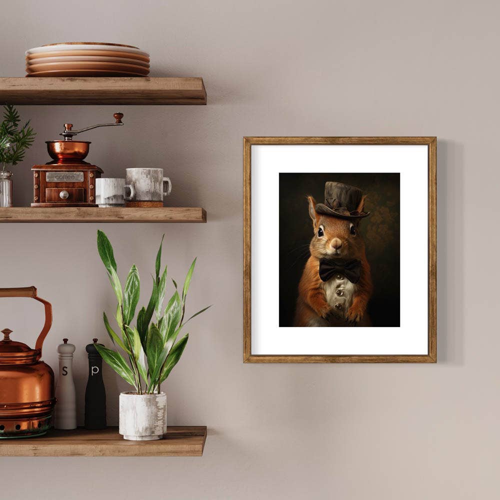 Victorian Squirrel in a Top Hat Art Print