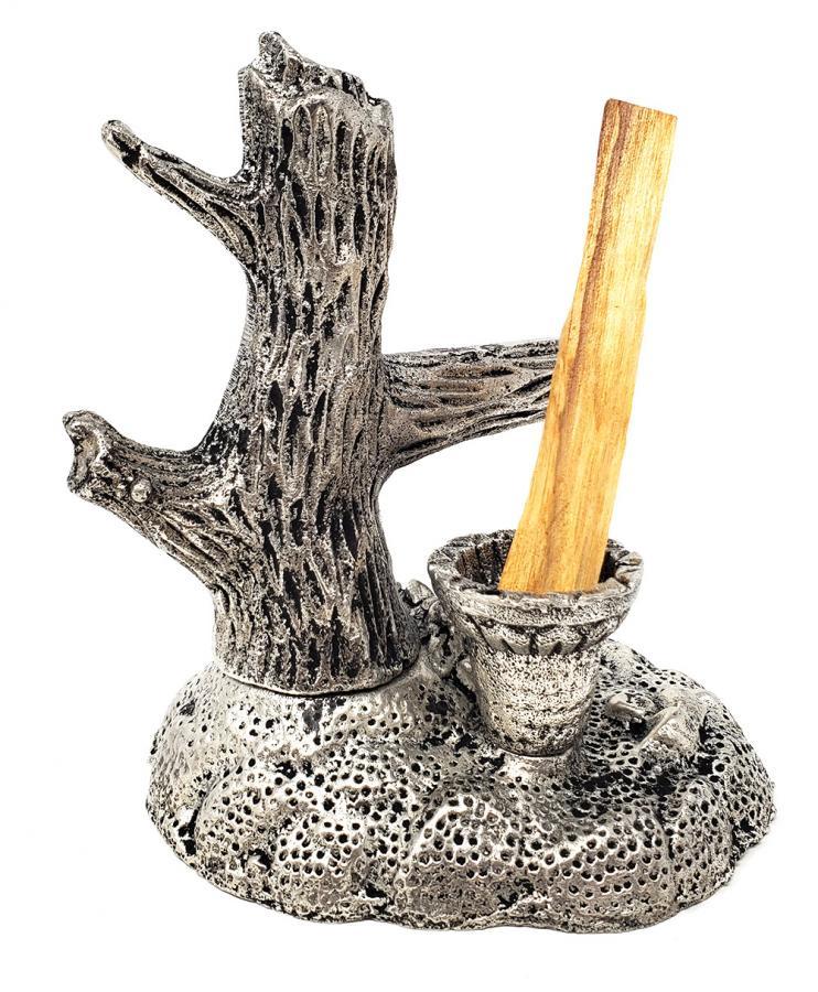 Cactus Plant Metal Burner 6.5" H x 5"W : Incense Cone Palo Santo Stick Chime Candle Holder etc.