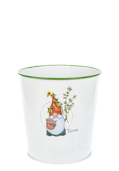Gnome Herb Planter | Whimsical Metal Pots for Basil, Thyme & Sage