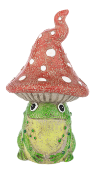 Frog Hat Mushroom Figurine