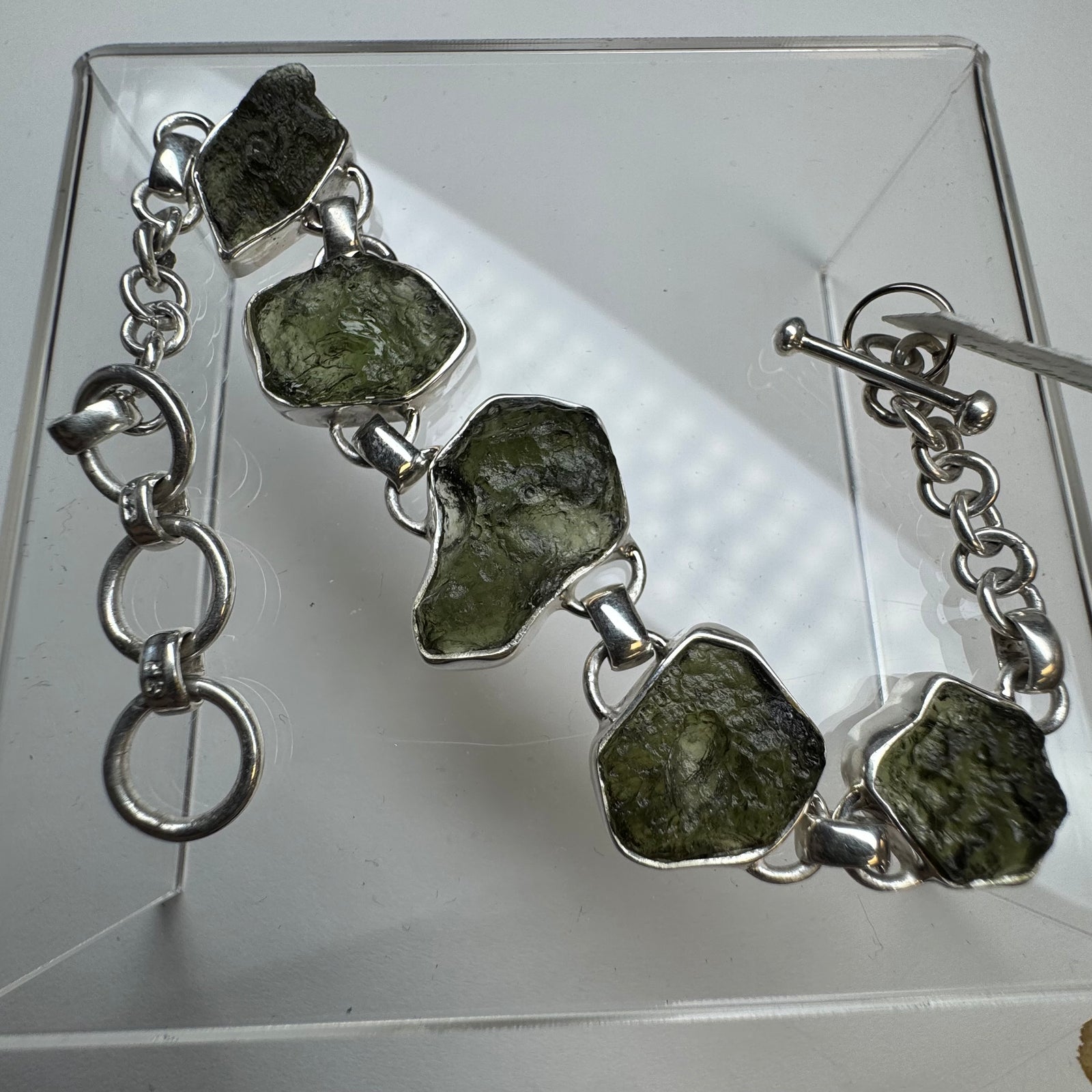Moldavite Sterling Silver Bracelet