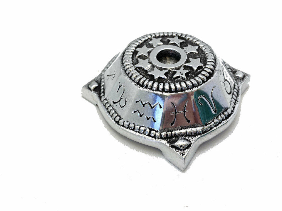 Zodiac Metal Candle Holder & Crystal Sphere Holder - 3.75"