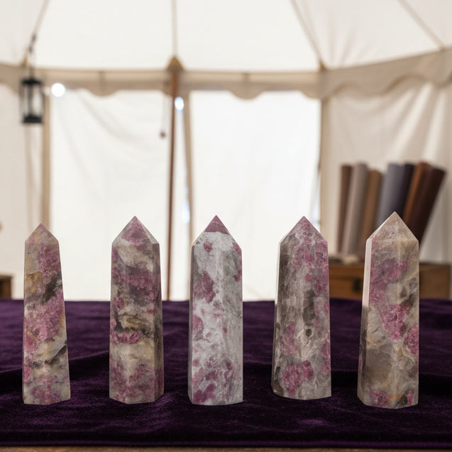 Natural Pink Tourmaline Unicorn Stone Gemstone Point Obelisk Tower