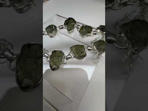 Moldavite Sterling Silver Bracelet