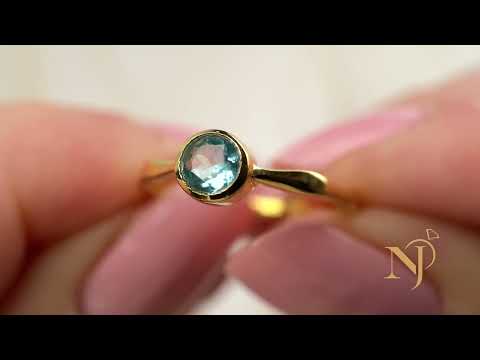 Neon Blue Apatite 18K Vermeil Gold Wavy Ring