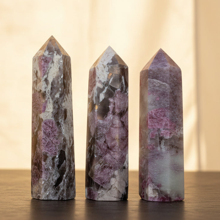 Natural Pink Tourmaline Unicorn Stone Gemstone Point Obelisk Tower