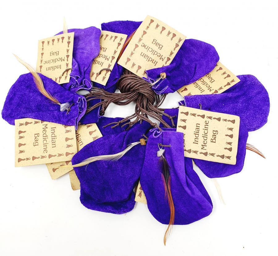 Mojo Wish Bag – 3" Soft Leather Pouch with Cord for Stones, Herbs & Keepsakes