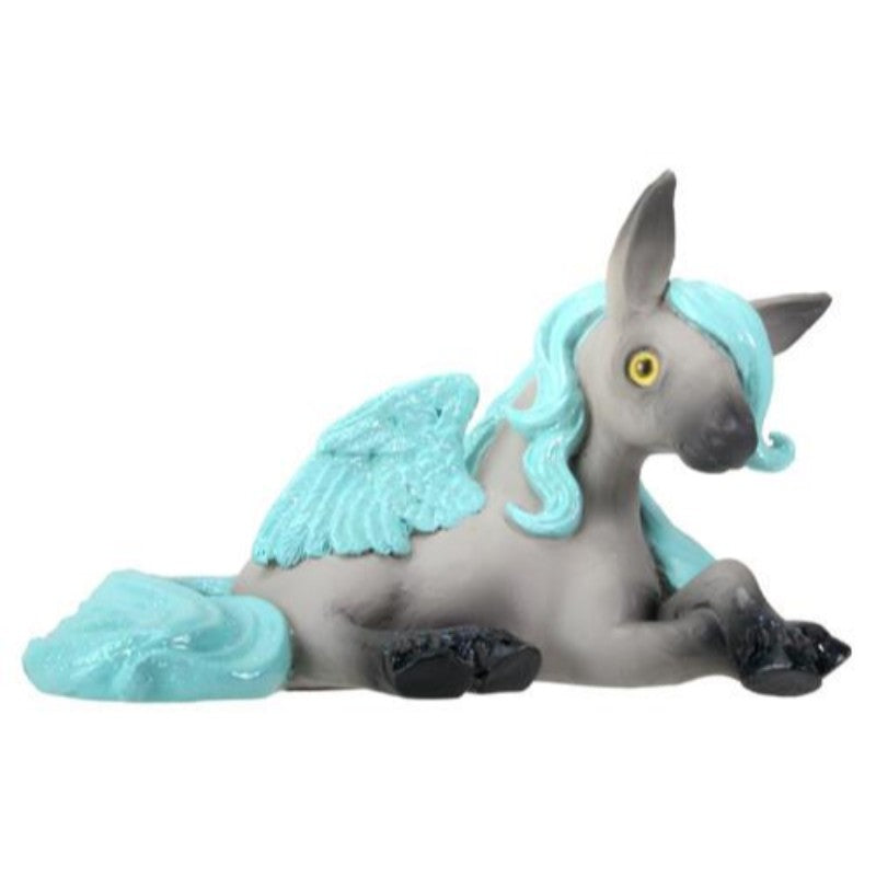 Delphi The Grey Colored Pegasus with Teal Hair and Wings