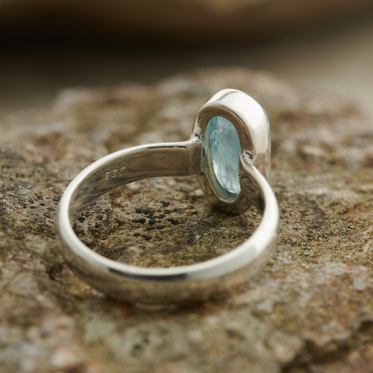 Aqua Kyanite Sterling Silver Ring