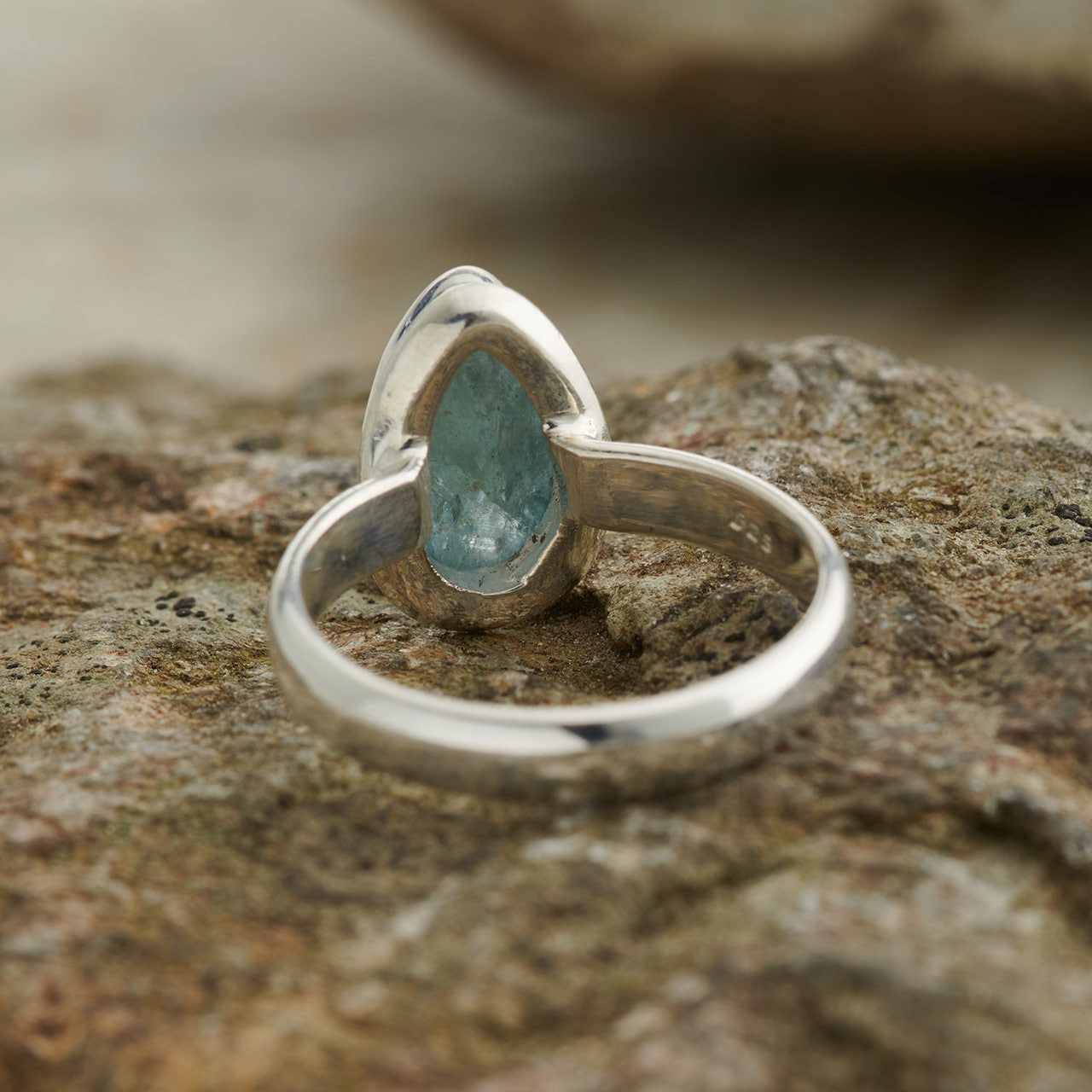 Aqua Kyanite Sterling Silver Ring