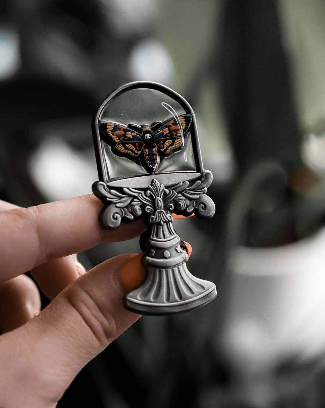 Captured Death Head Moth Pin