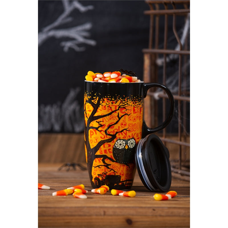 Nighttime Owl Travel Latte Cup