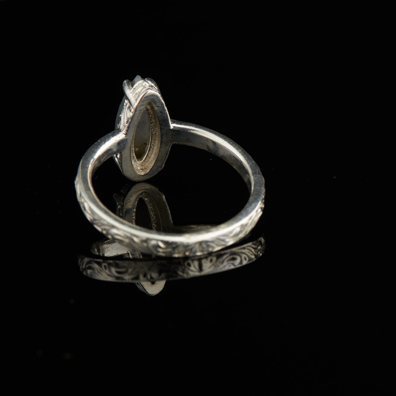 Labradorite Checker Filigree Sterling Silver Ring