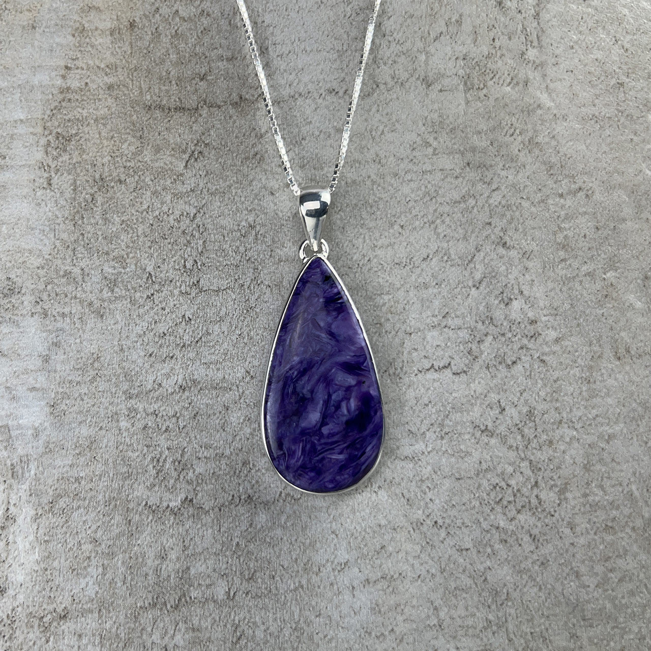 Charoite Sterling Silver Pendant