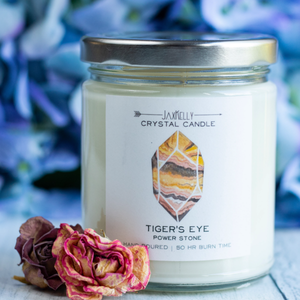 Tigers Eye Hidden Crystal Candle - Power