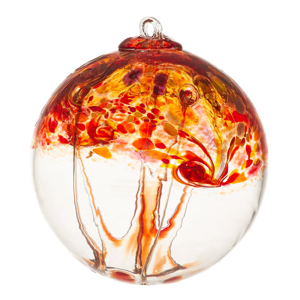 Elements Fire Orb | 6&quot; Hand-blown Art Glass Ornament