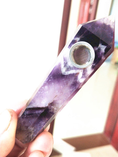 Amethyst crystal Gemstone Pipe