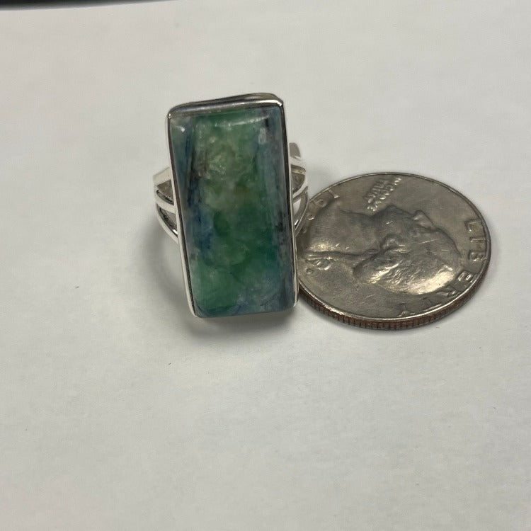 This mermaid kyanite features shades of green and blue in this all-natural gemstone. The colors marble together, giving a one-of-a-kind stone. A unique and rare gemstone for all of the mermaids!