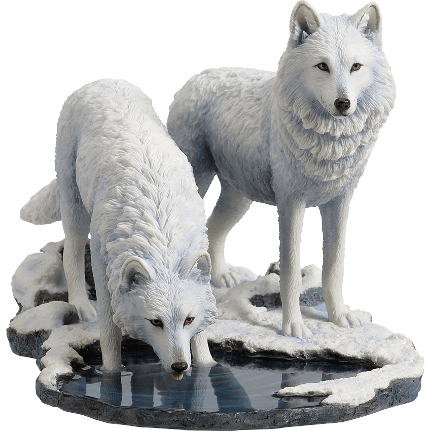 Winter Warriors Wolf Statue by Lisa Parker