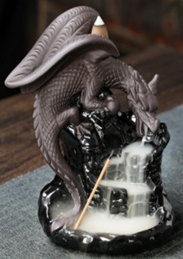 Flying Dragon Backflow Cone Incense Burner 6.5"