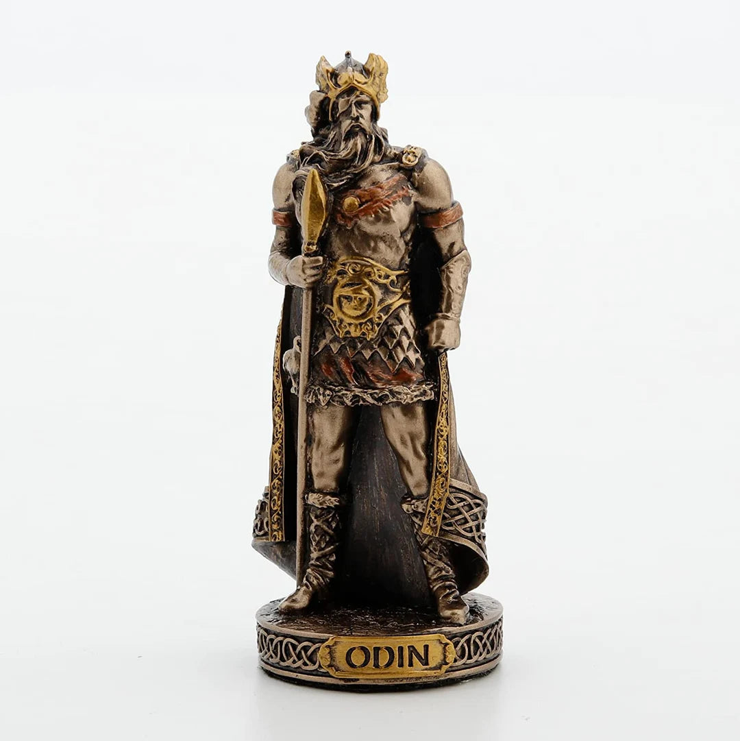 Norse God Figurine - Bronze Resin Sculpture for Home Decor and Altars